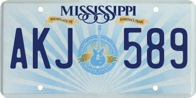 MS license plate AKJ589