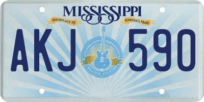 MS license plate AKJ590