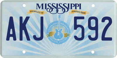 MS license plate AKJ592
