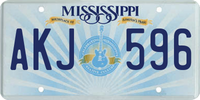 MS license plate AKJ596