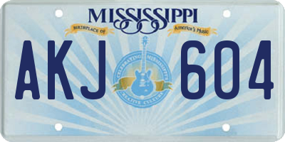 MS license plate AKJ604