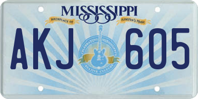 MS license plate AKJ605