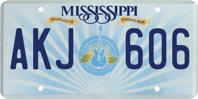 MS license plate AKJ606