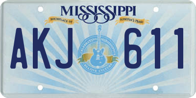 MS license plate AKJ611