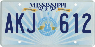 MS license plate AKJ612