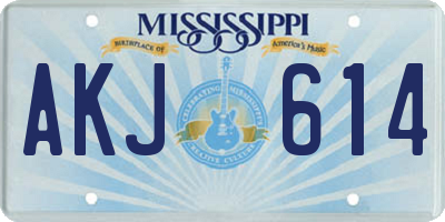 MS license plate AKJ614