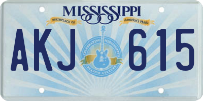 MS license plate AKJ615