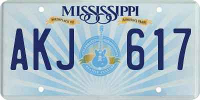 MS license plate AKJ617