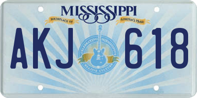 MS license plate AKJ618