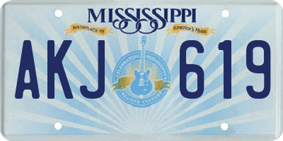 MS license plate AKJ619