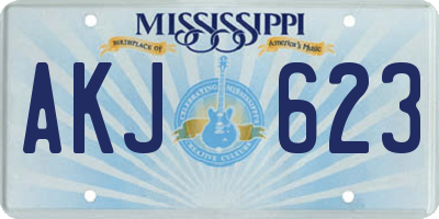 MS license plate AKJ623