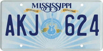MS license plate AKJ624