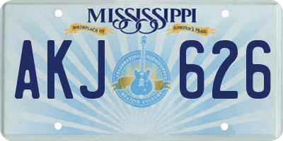 MS license plate AKJ626
