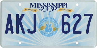 MS license plate AKJ627