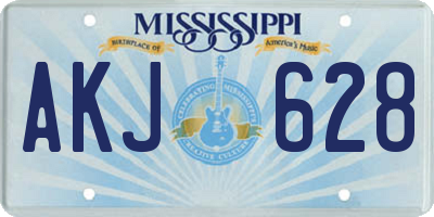 MS license plate AKJ628