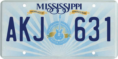 MS license plate AKJ631