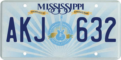 MS license plate AKJ632