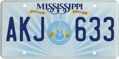 MS license plate AKJ633