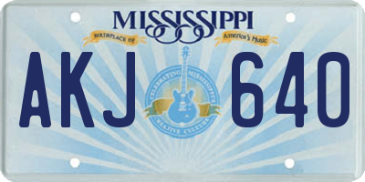 MS license plate AKJ640