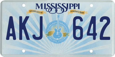 MS license plate AKJ642