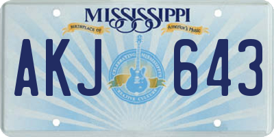 MS license plate AKJ643