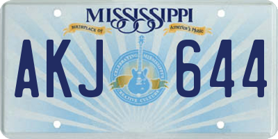 MS license plate AKJ644