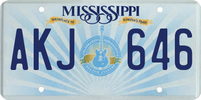 MS license plate AKJ646