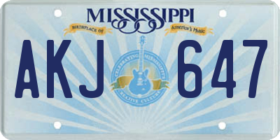 MS license plate AKJ647