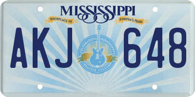 MS license plate AKJ648