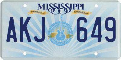 MS license plate AKJ649