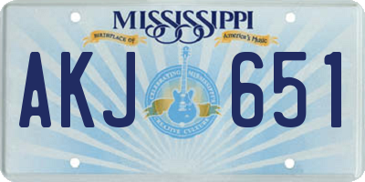 MS license plate AKJ651