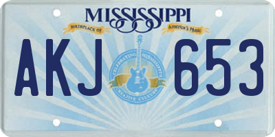 MS license plate AKJ653