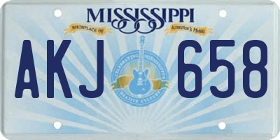 MS license plate AKJ658