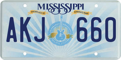 MS license plate AKJ660