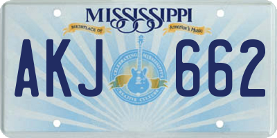 MS license plate AKJ662