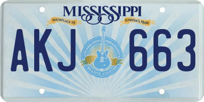MS license plate AKJ663