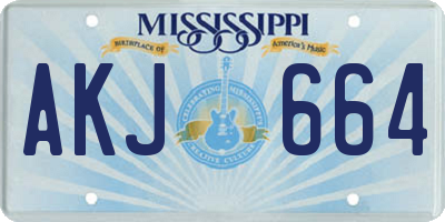 MS license plate AKJ664
