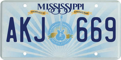 MS license plate AKJ669