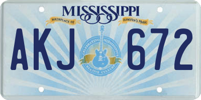 MS license plate AKJ672