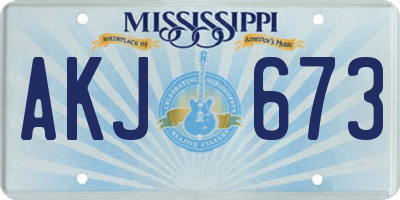 MS license plate AKJ673