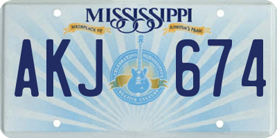 MS license plate AKJ674