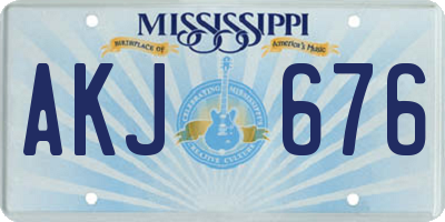 MS license plate AKJ676