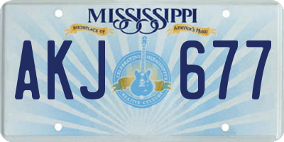 MS license plate AKJ677