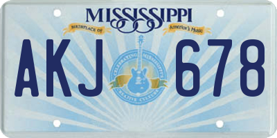 MS license plate AKJ678