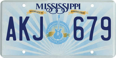 MS license plate AKJ679