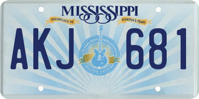 MS license plate AKJ681
