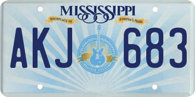 MS license plate AKJ683