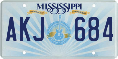MS license plate AKJ684