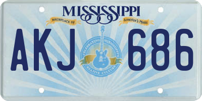 MS license plate AKJ686