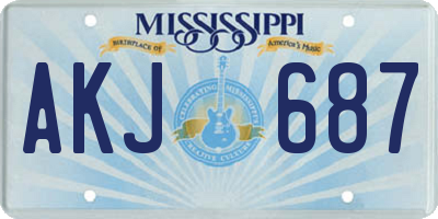 MS license plate AKJ687
